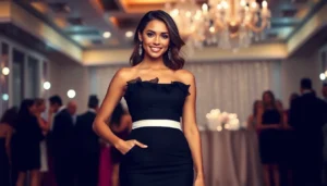 black and white formal wear for ladies